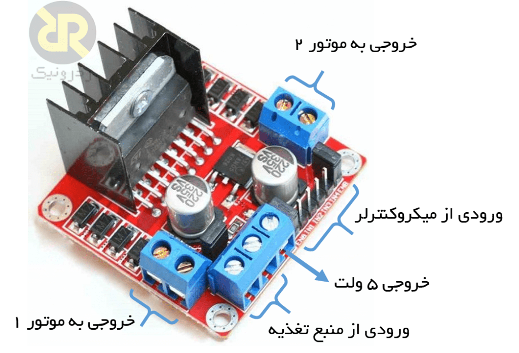 معرفی پینهای ماژول L298