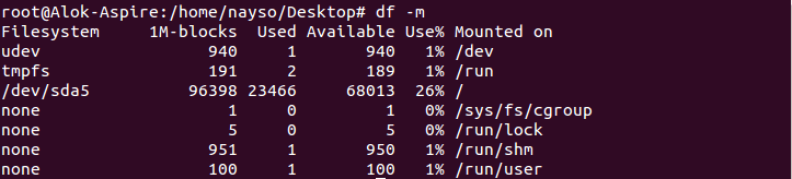 دستور df در CommandLine  لینوکس