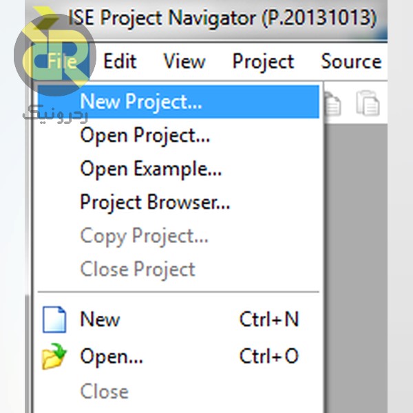 شکل 2- نحوه ایجاد پروژه جدید در نرم افزار ISE بخش اول